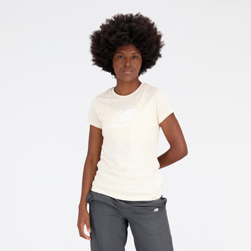 New Balance Cream Woman's Tshirt-WT31546