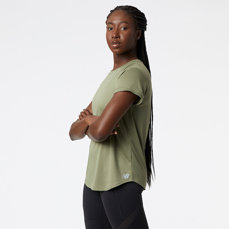 New Balance Green Woman's Tshirt-WT11452