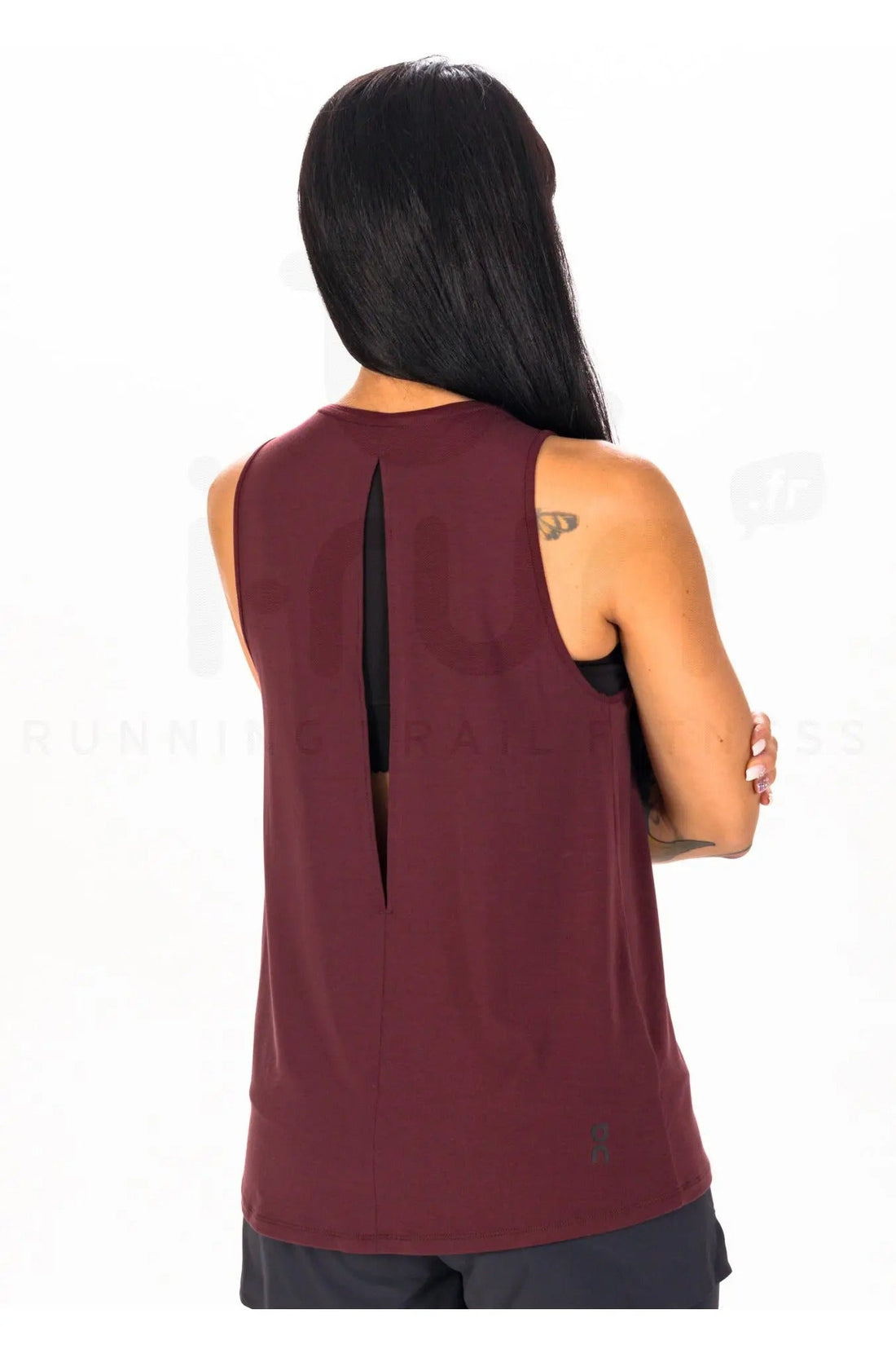 ON Women Wine Cotton Blend Sports Tank Top