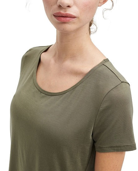 ON Women Olive Polyester Blend Casual Tshirt