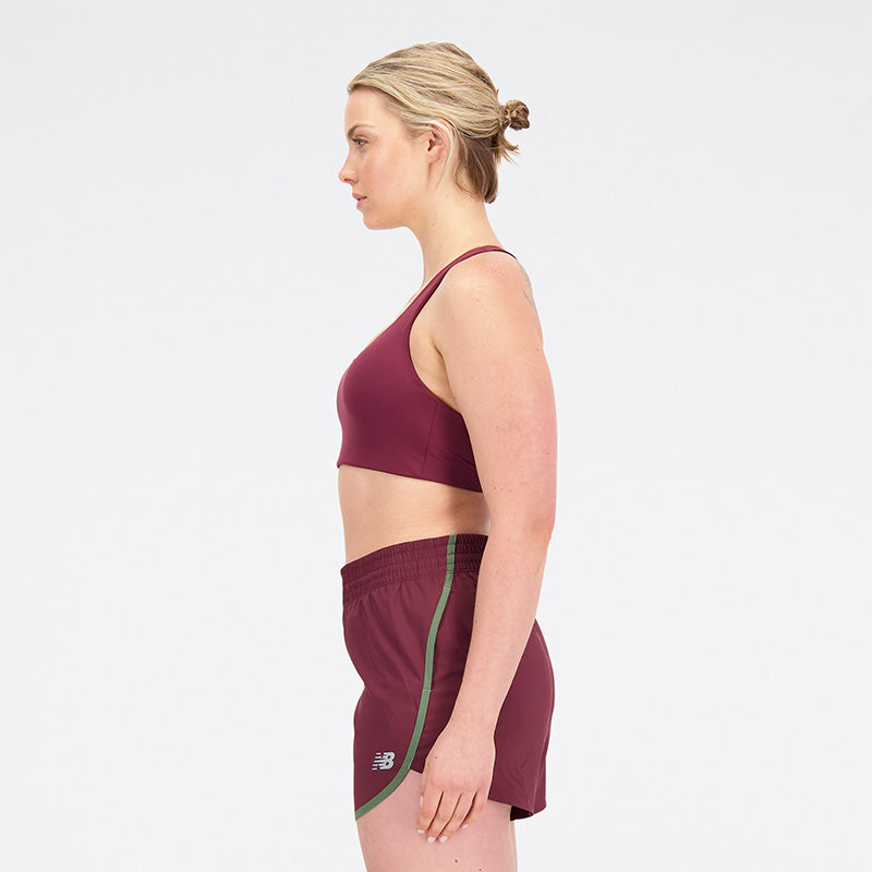 New Balance Burgundy Woman's Sports Bra-WB01032
