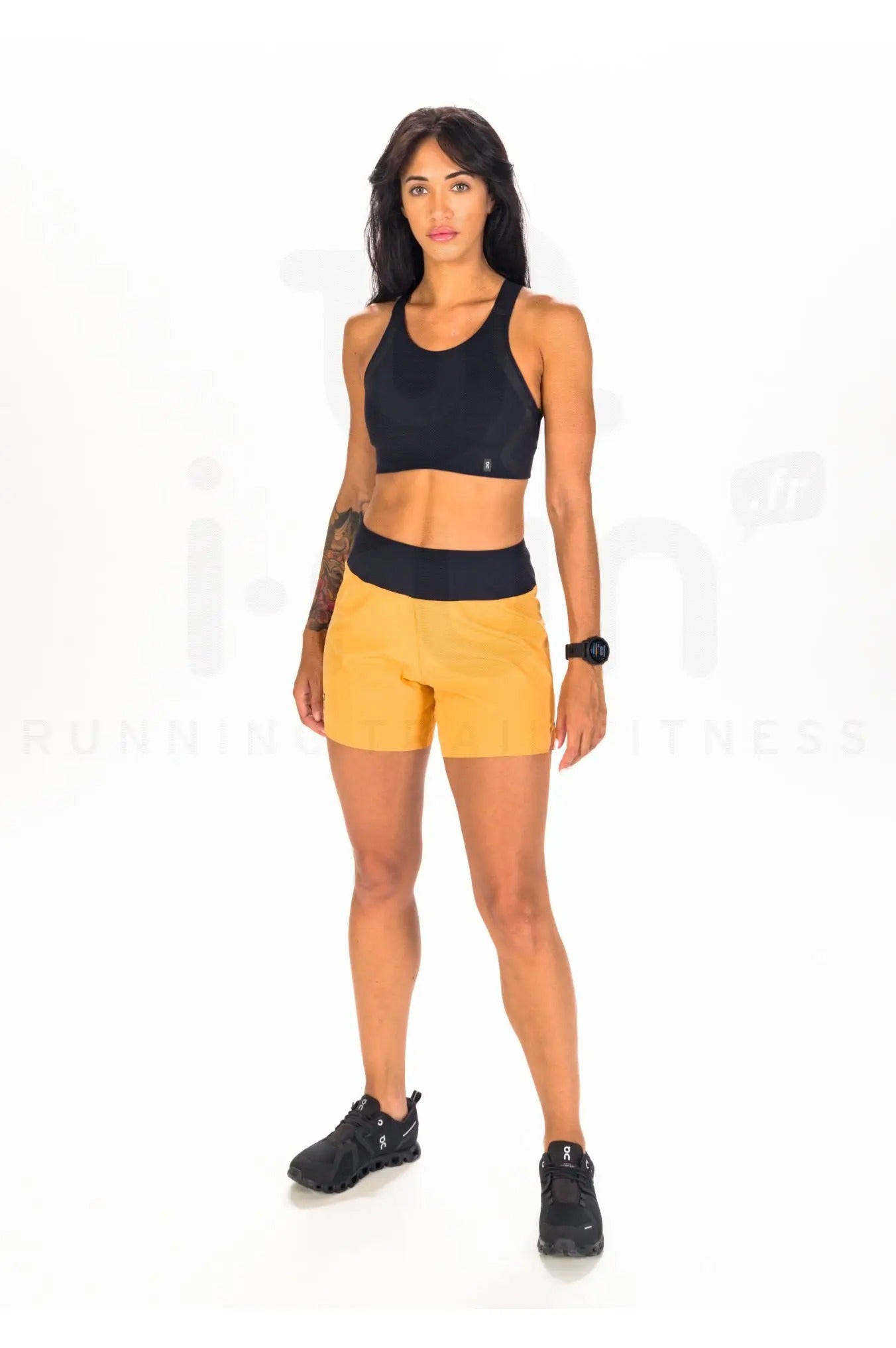 ON Women Yellow Polyester Blend Sports Short
