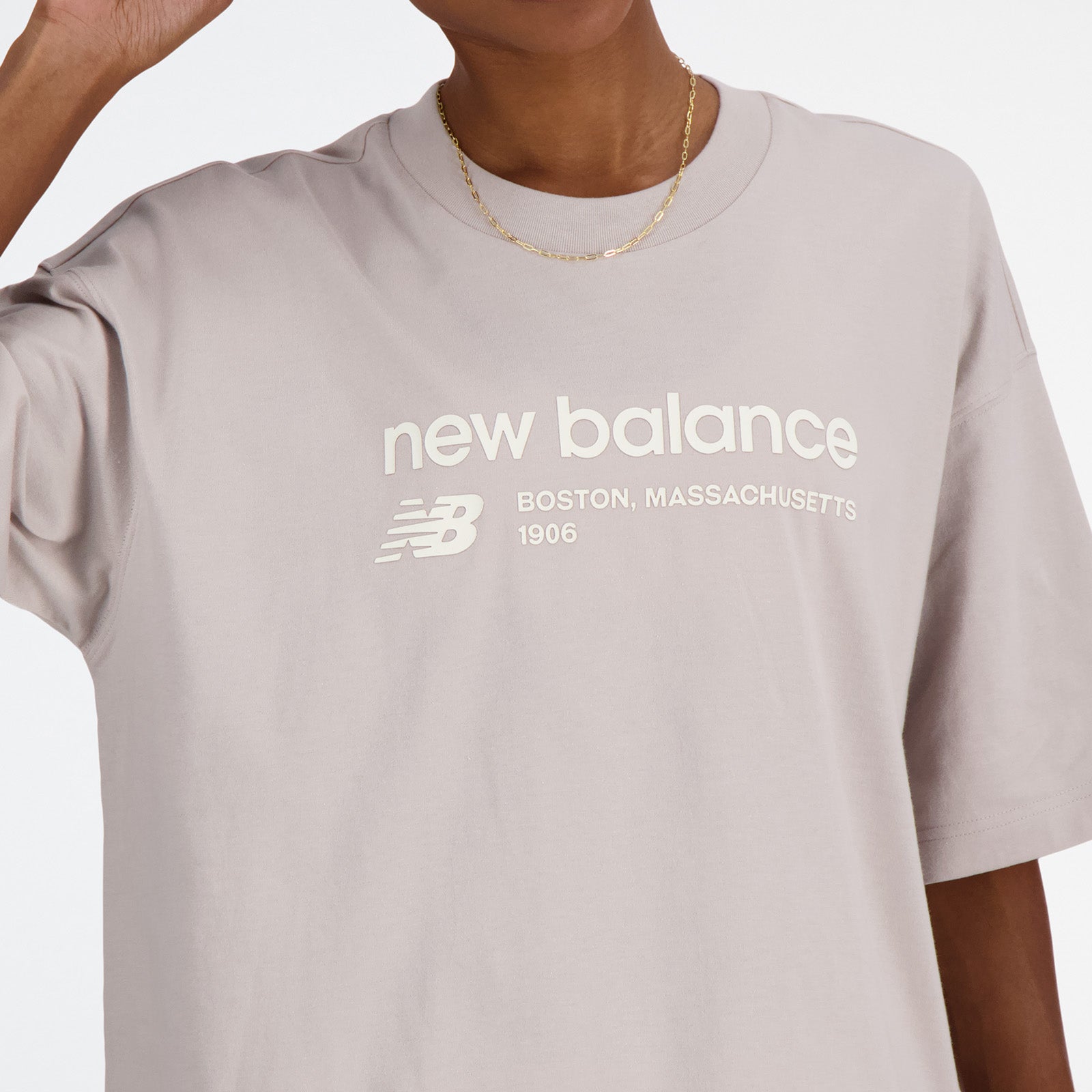 New Balance Beige Woman's Tshirt-WT33534