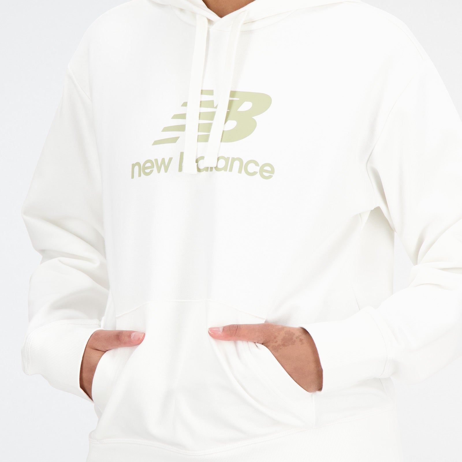 New Balance White Woman's Hoodie-WT31533