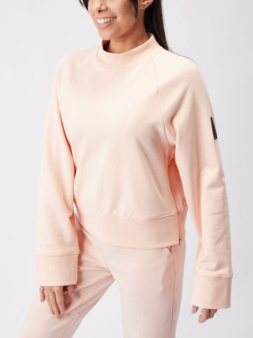 ON Women Peach Cotton Blend Crew Neck Top