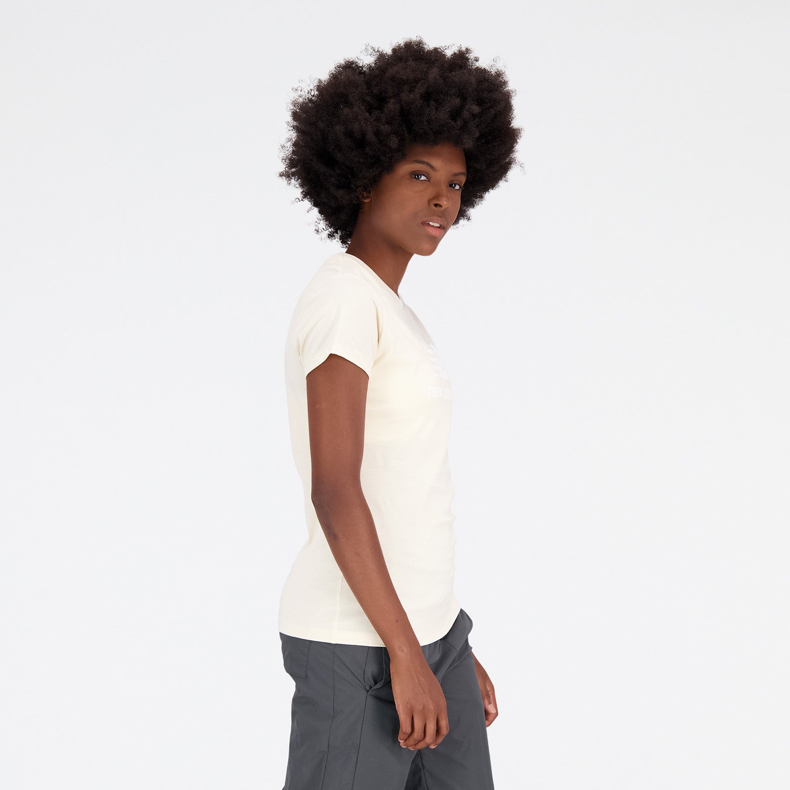 New Balance Cream Woman's Tshirt-WT31546