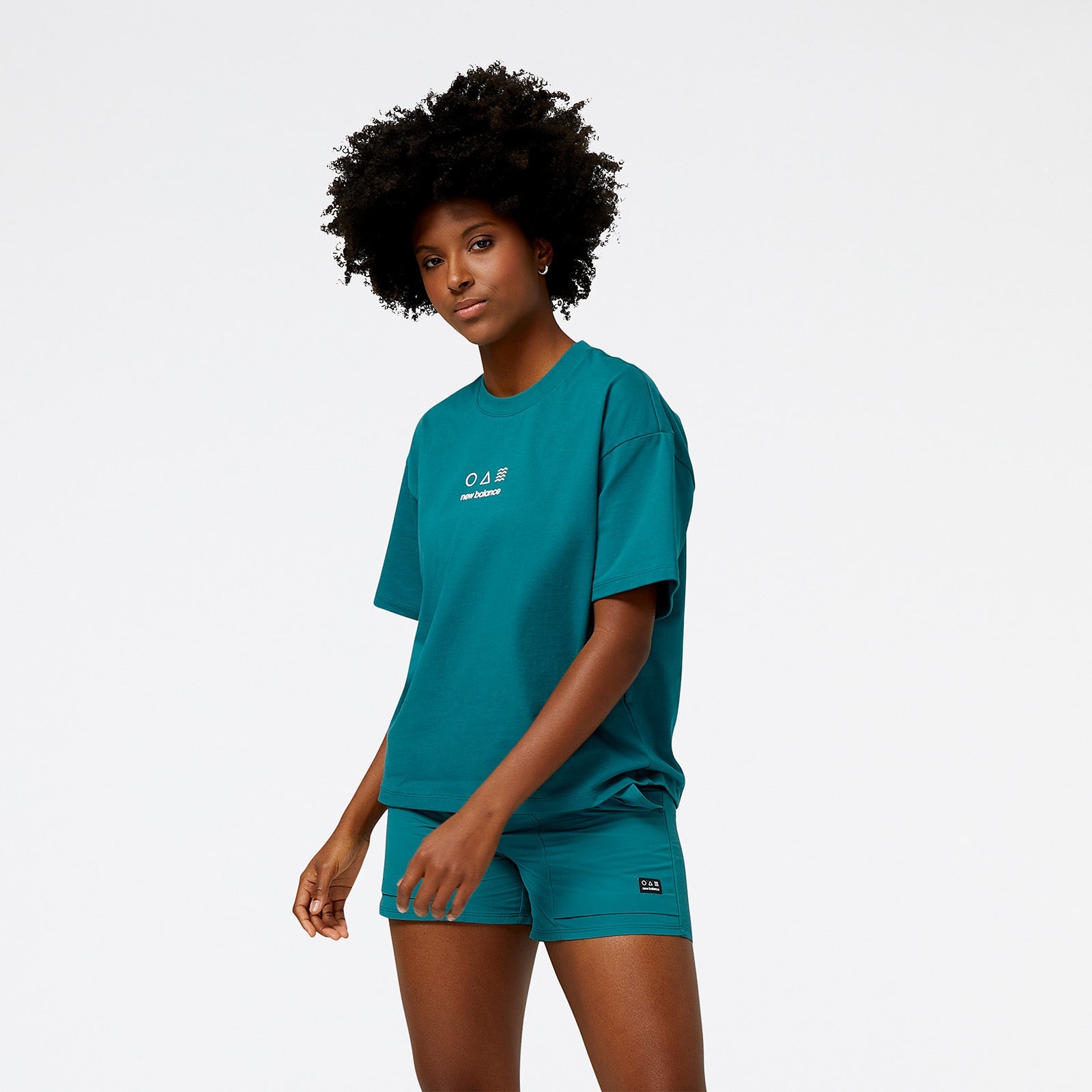 New Balance Green Woman's Tshirt-WT31505
