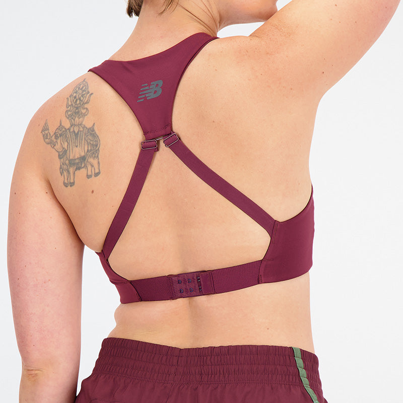 New Balance Burgundy Woman's Sports Bra-WB01032