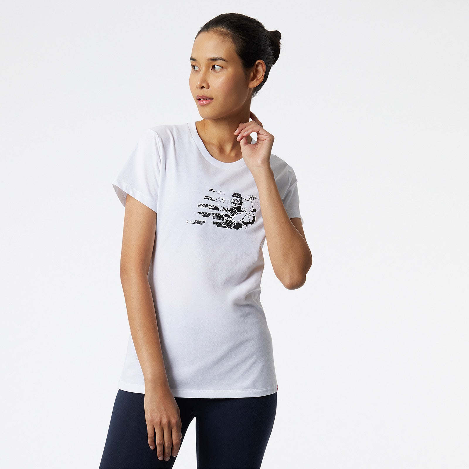New Balance White Woman's Tshirt-WT21804