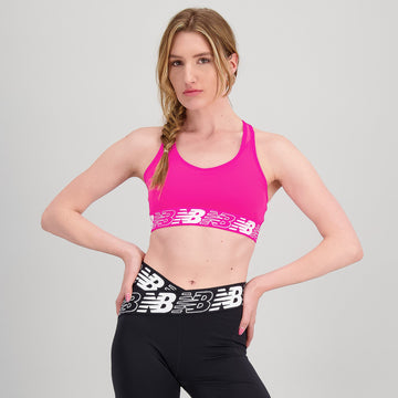 New Balance Pink Woman's Sports Bra-WB11034