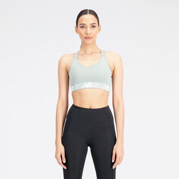 New Balance Grey Woman's Sports Bra-WB11034