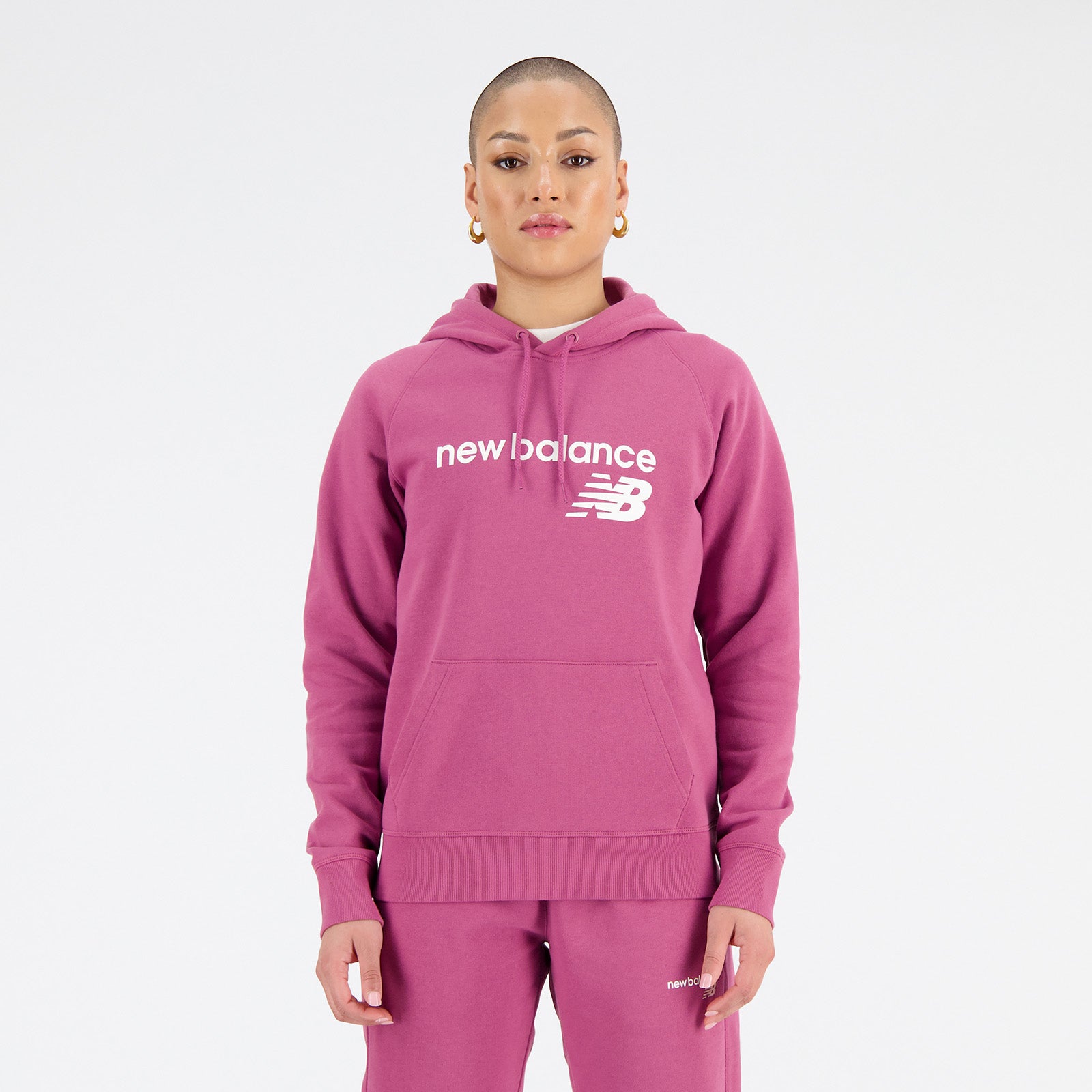 New Balance Pink Woman's Hoodie-WT03810