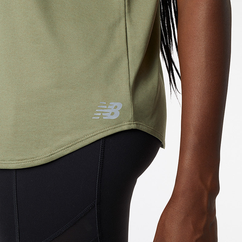 New Balance Green Woman's Tshirt-WT11452