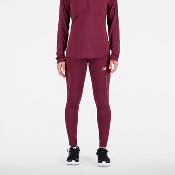 New Balance Burgundy Woman's Tights-WP21273