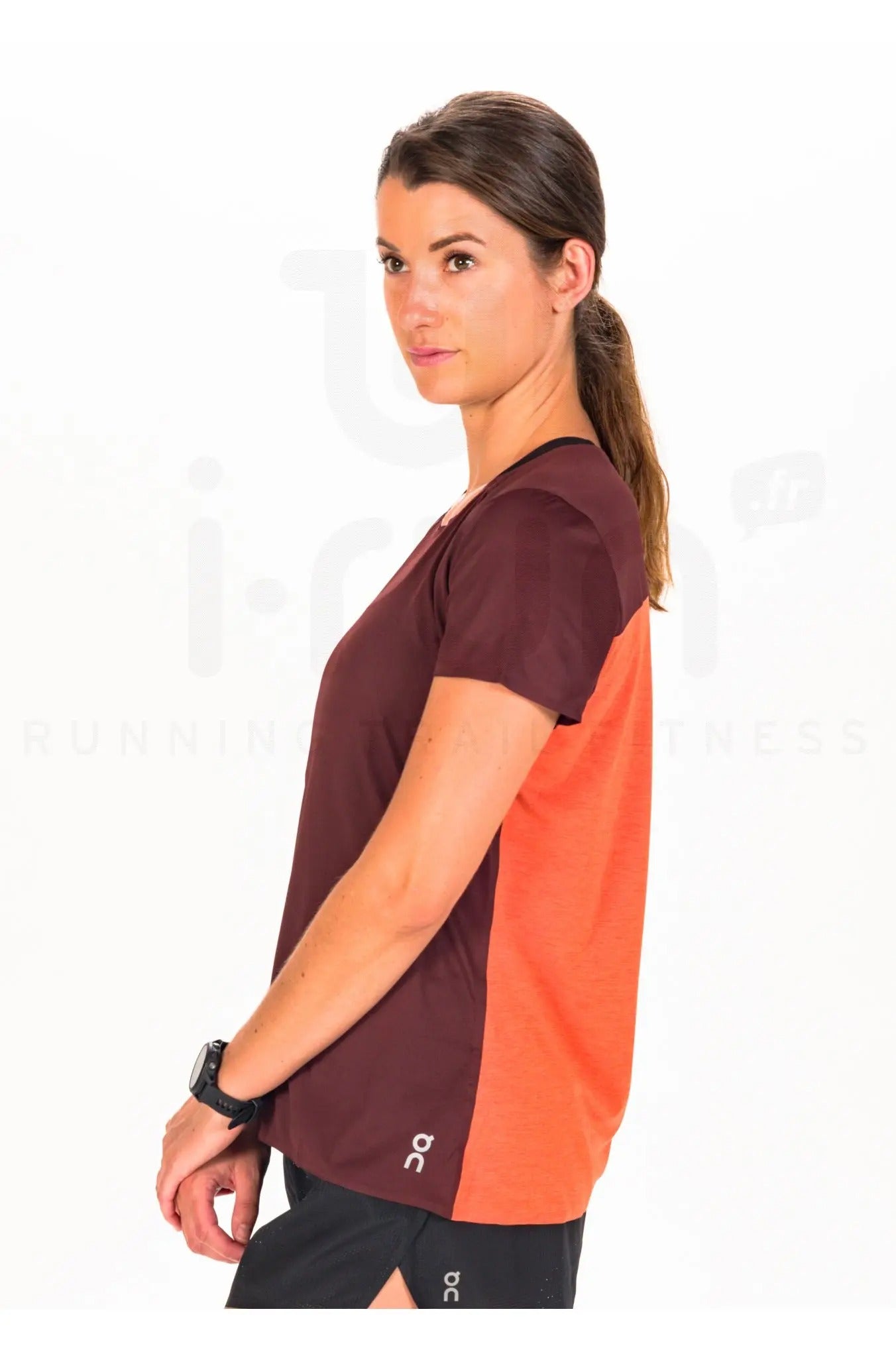 ON Women Wine Polyester Blend Casual Tshirt