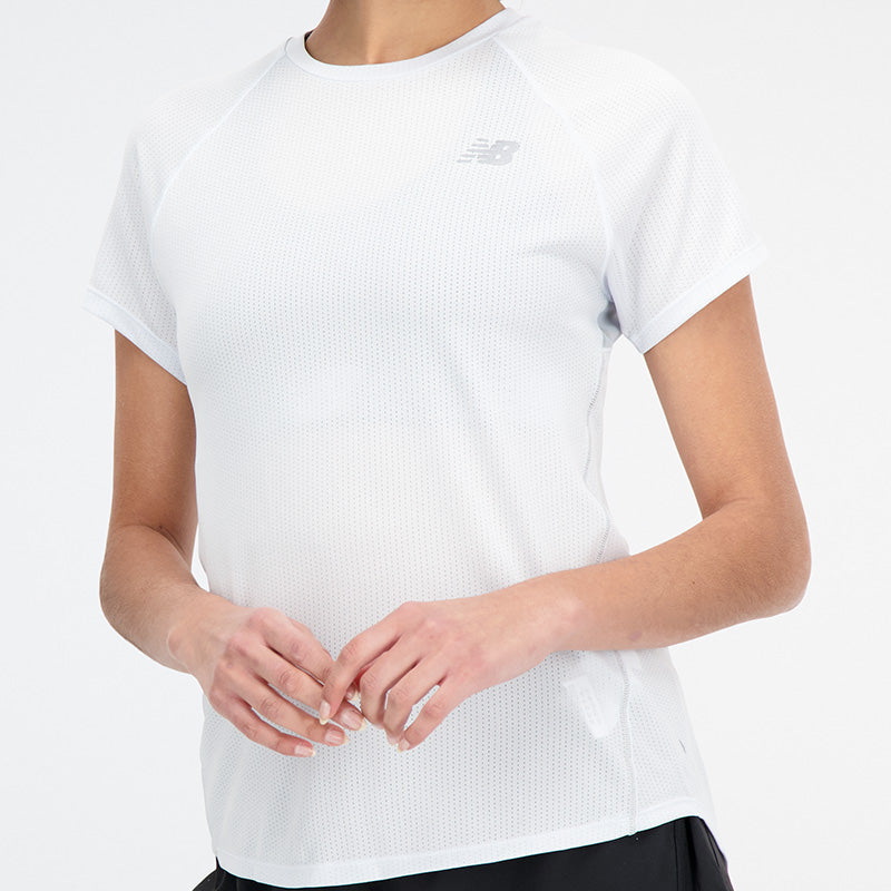New Balance White Woman's Tshirt-WT21262