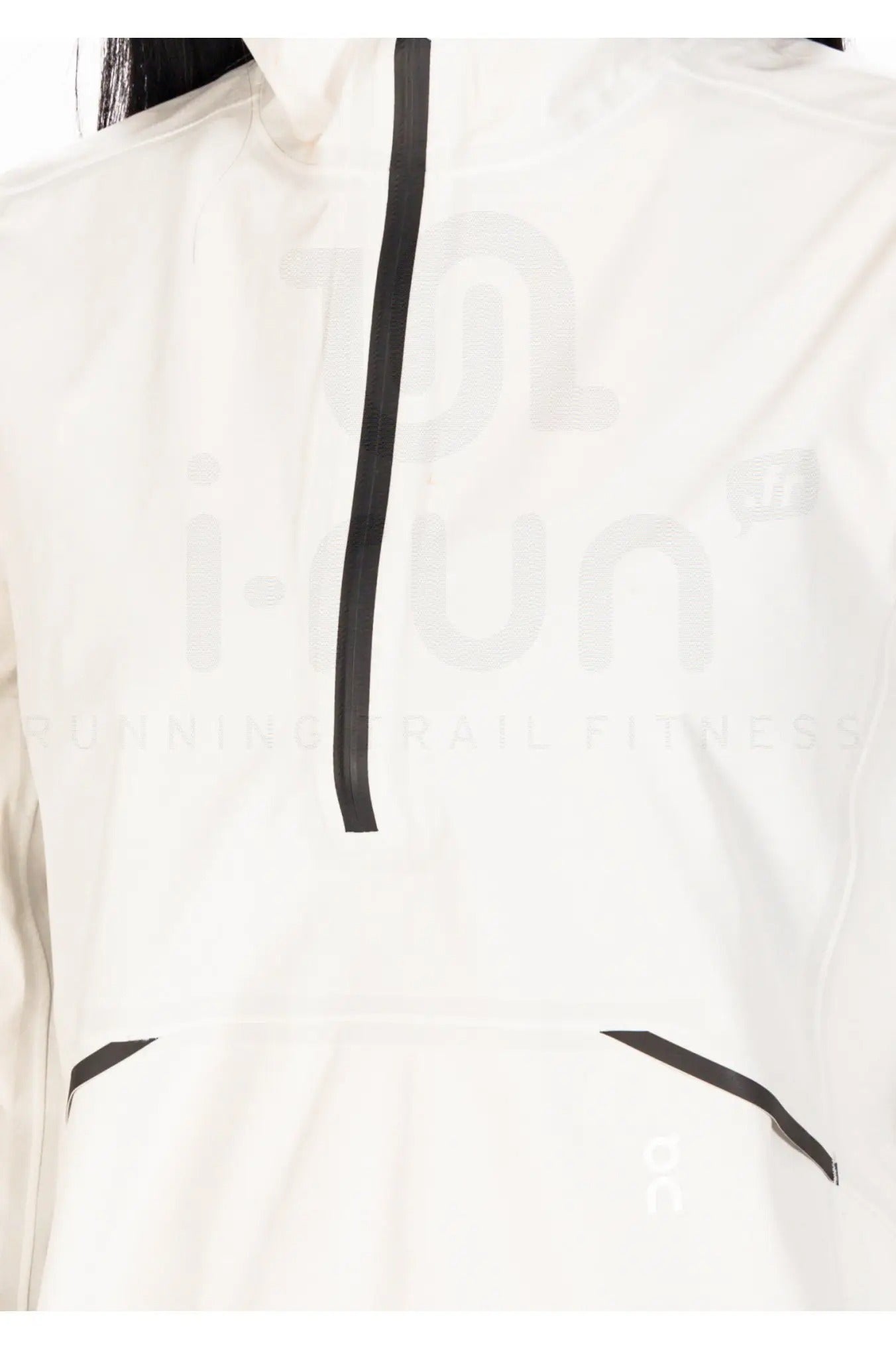 ON Women White Polyester Blend Hoodie Anorak