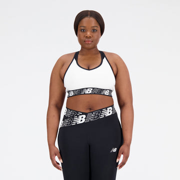 New Balance White Woman's Sports Bra-WB11034