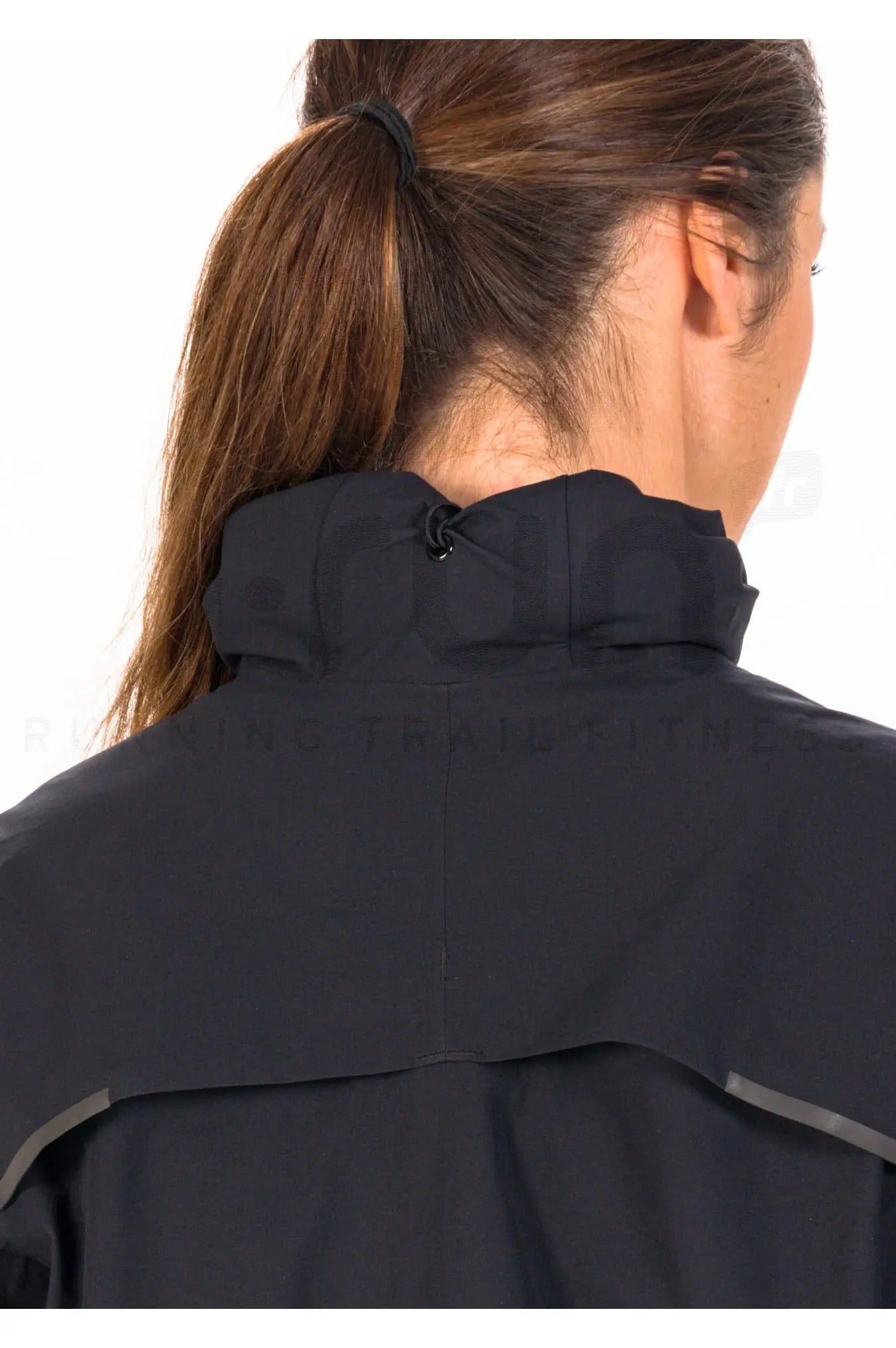 ON Women Black Polyester Blend Hoodie Anorak