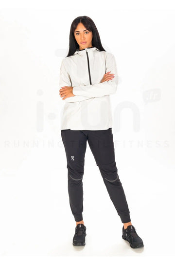 ON Women White Polyester Blend Hoodie Anorak