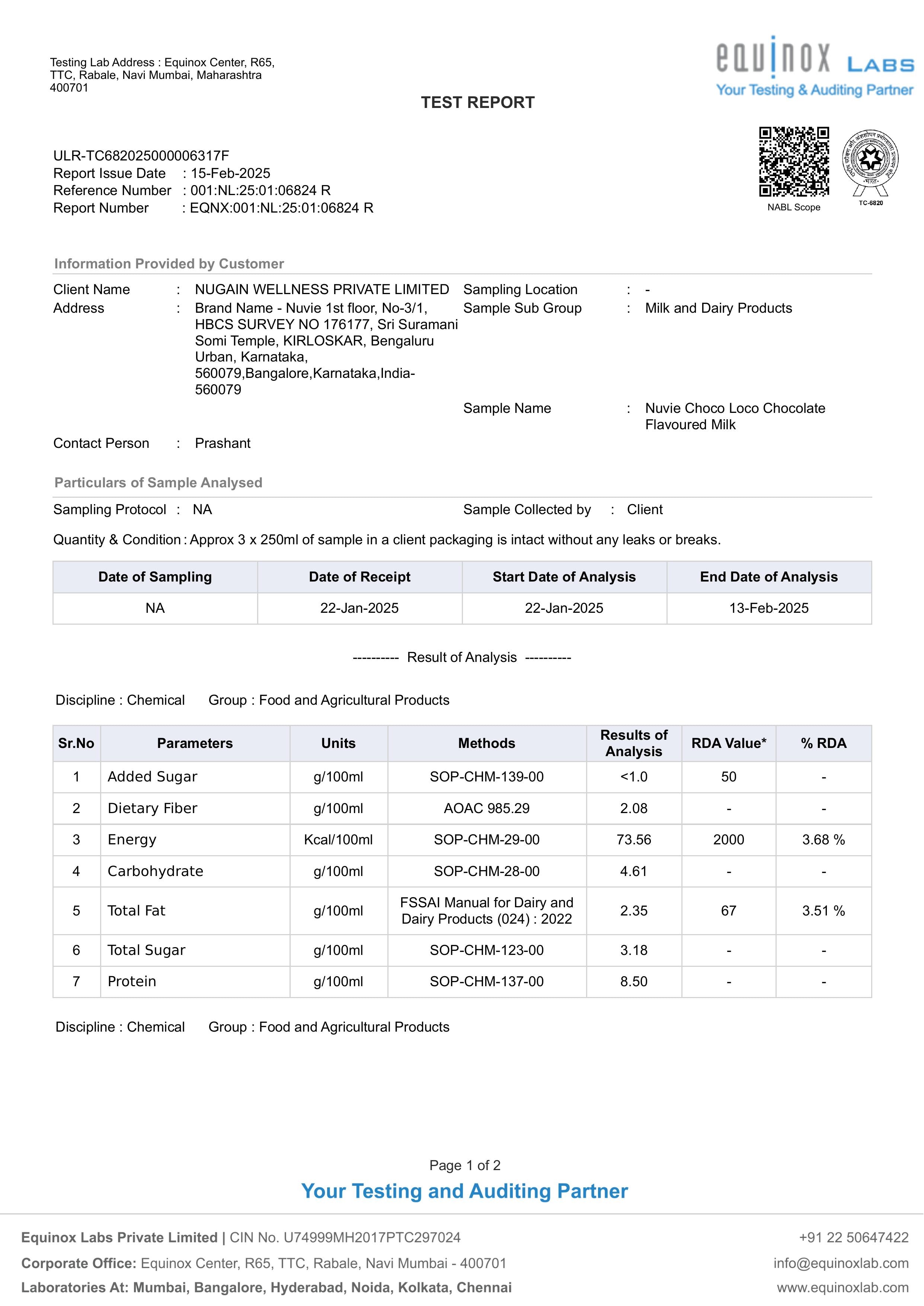20g Protein Shake - Chocolate