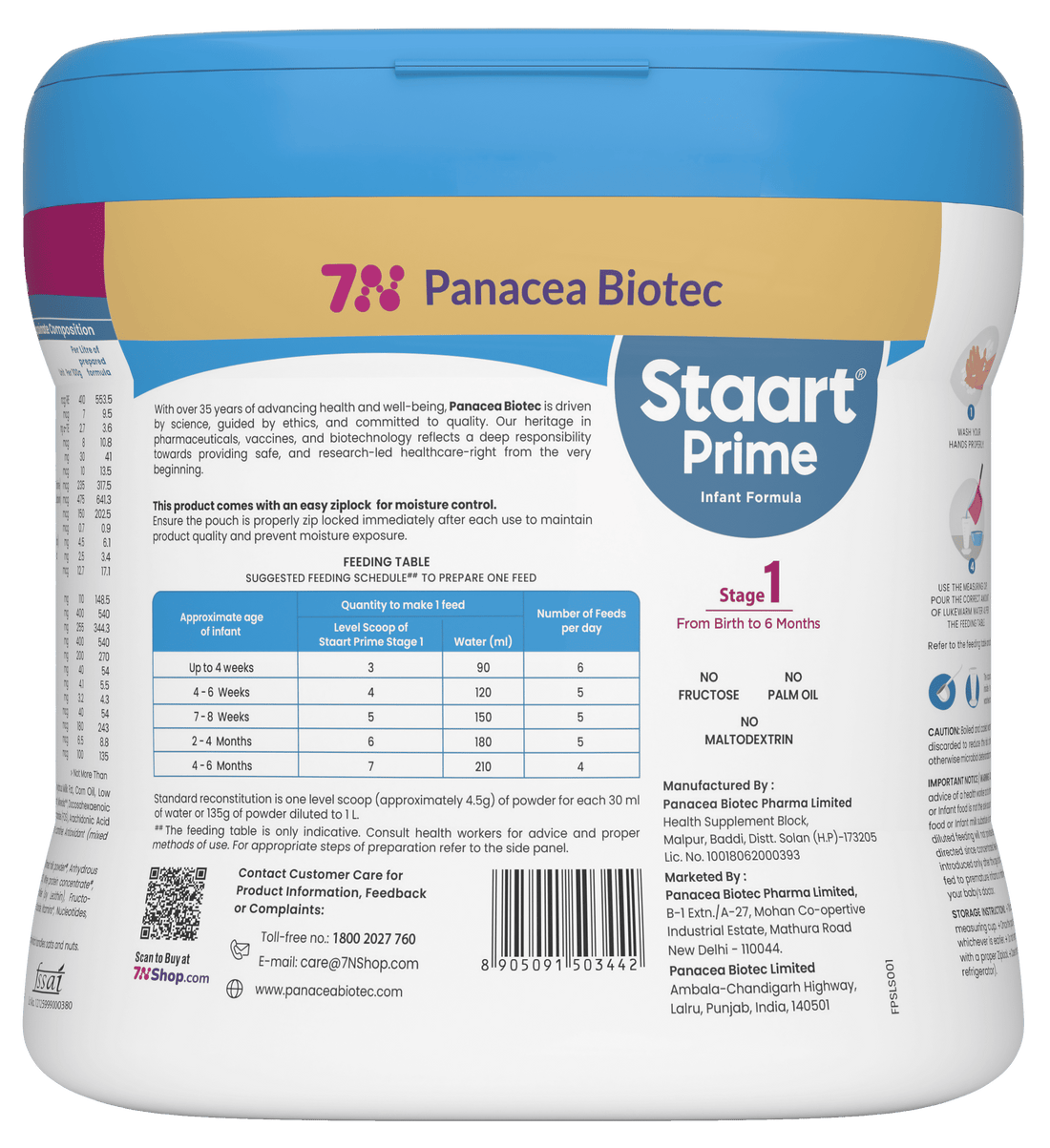 Staart Prime Stage 1 200g Jar Front