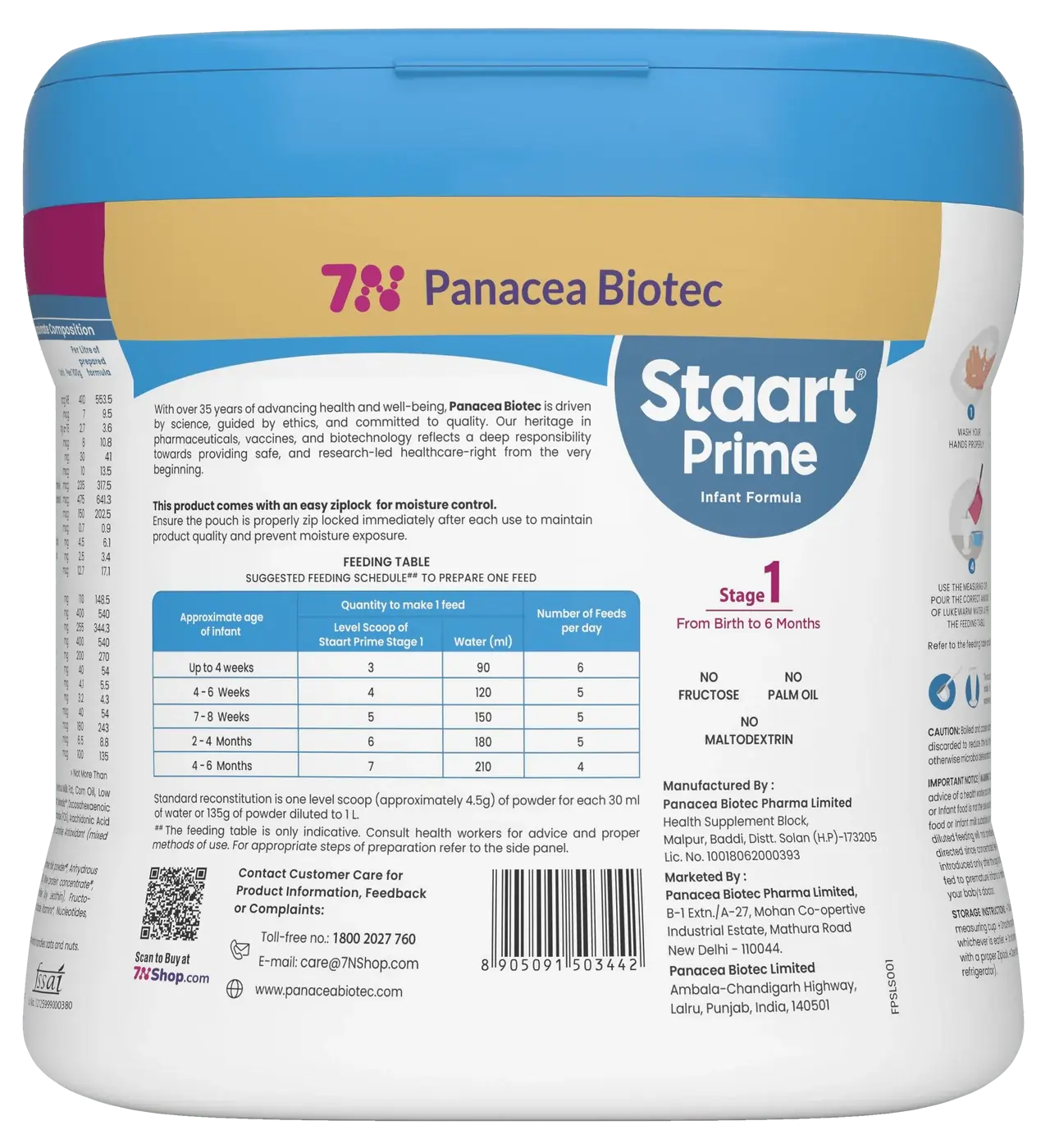 Staart Prime Stage 1 (0 to 6 months)